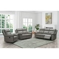 thumbnail image 1 of Manhattan Top-Grain Leather 3-Piece Reclining Sofa Set, Assorted Colors, 1 of 18