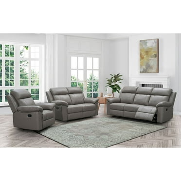 Manhattan 3-Piece Top-Grain Leather Reclining Set