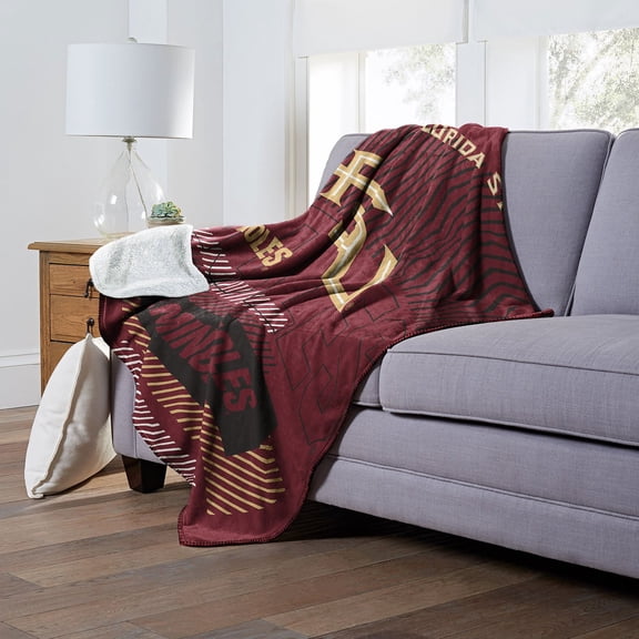 Officially Licensed NCAA Cloud Throw Blanket with Sherpa Back, 60" x 70"