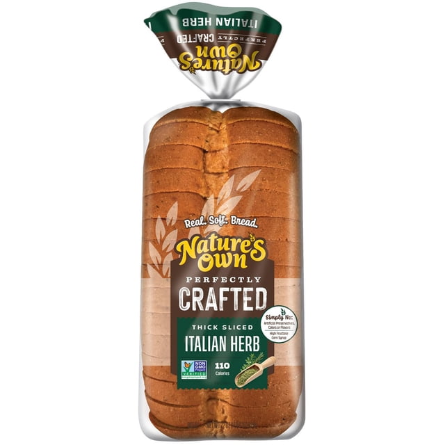 Nature's Own Perfectly Crafted Thick Sliced Italian Herb Bread, 22 oz.