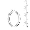 thumbnail image 5 of Wedding Band Style Hoop Earrings in Sterling Silver, 5 of 6