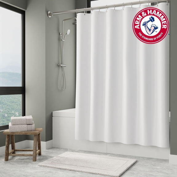 Arm & Hammer™ Waterproof Fabric Shower Curtain/Liner, 70"x72"
