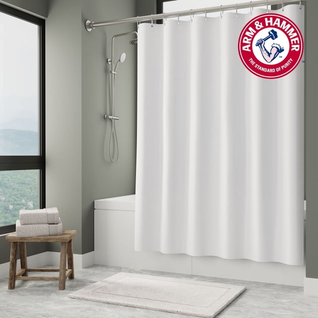 Arm & Hammer™ Waterproof Fabric Shower Curtain/Liner, 70"x72"