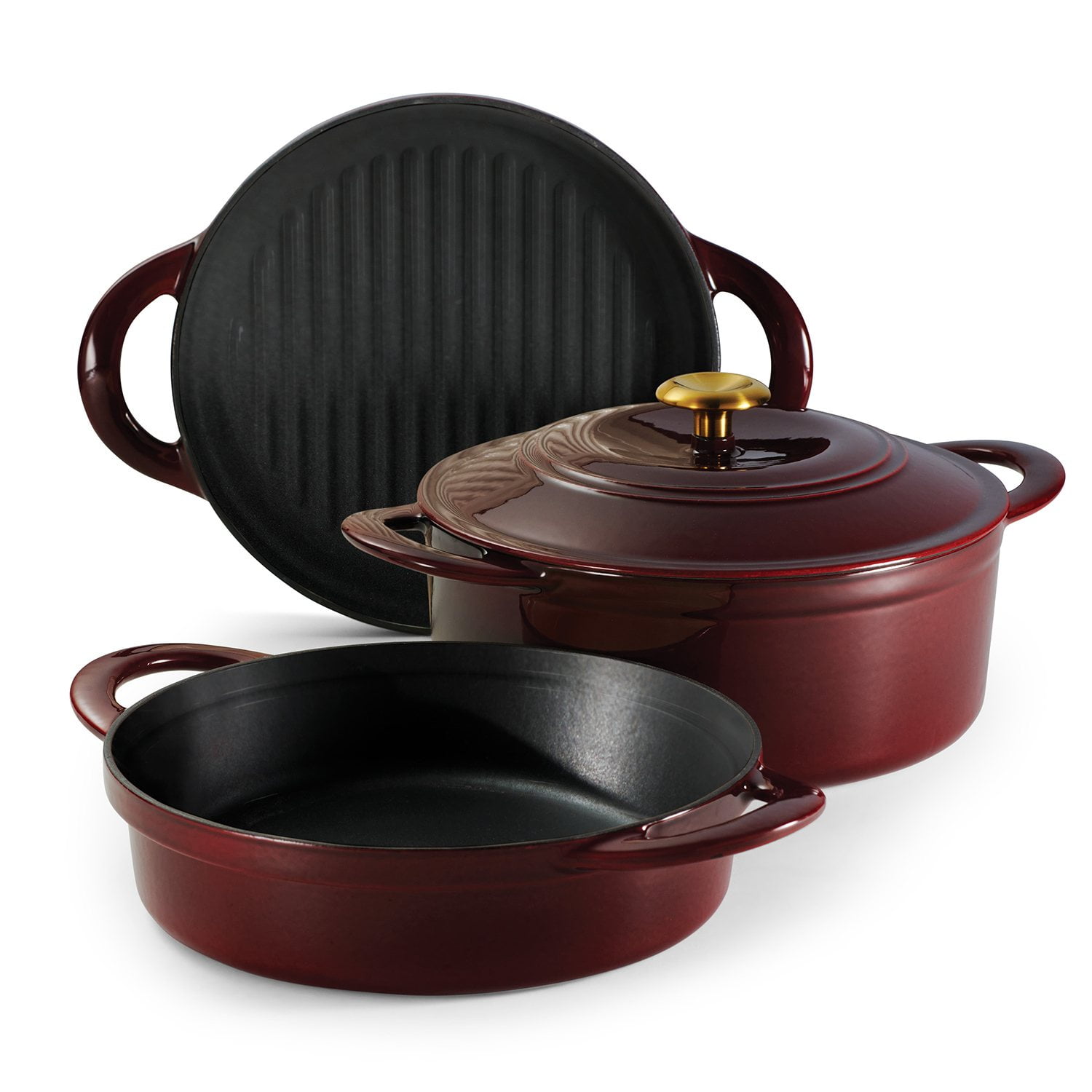 Tramontina 4-Piece Stackable Enamel Cast Iron Cookware Set (Choose ...