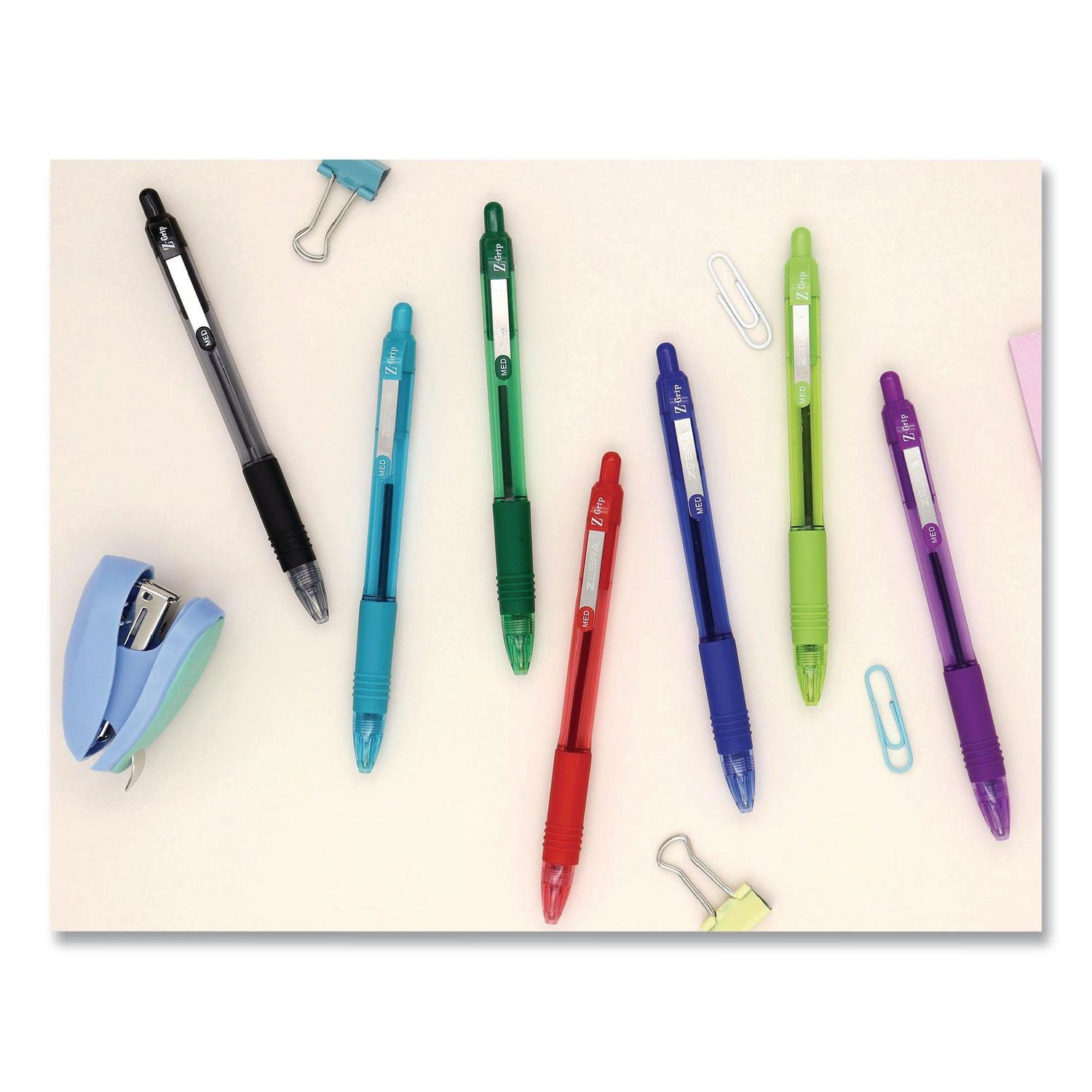 Signature pen 4本セット Zebra Z-Grip Ballpoint Pen, Retractable, Medium 1 mm, Assorted