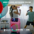 thumbnail image 3 of JOYC Mic Drop Karaoke Machine with 2 Wireless Mics & RGB Lights, Choose Color, 3 of 7