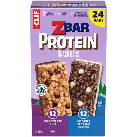 ZBar Gluten Free Protein Snack Bar, Variety Pack, 24 pk.