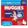 thumbnail image 1 of Huggies Little Movers HuggFit 360° Diapers, Sizes 3-7, 1 of 13