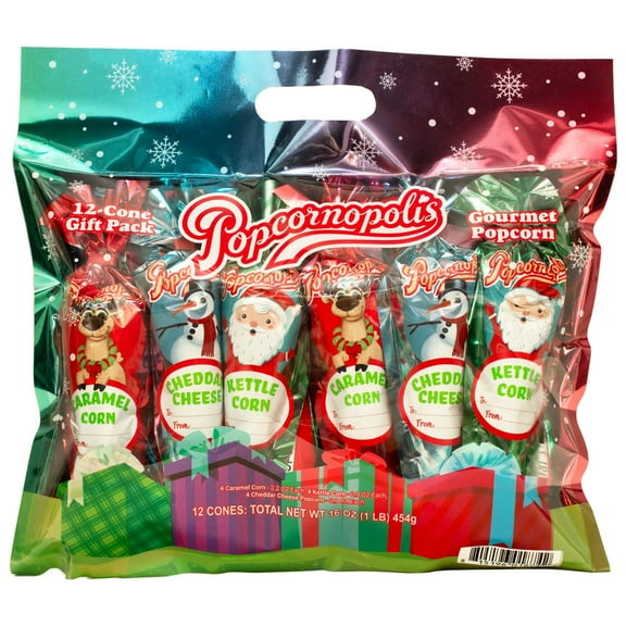 Popcornopolis Popcorn Cone Holiday Gift Pack, 12 ct.