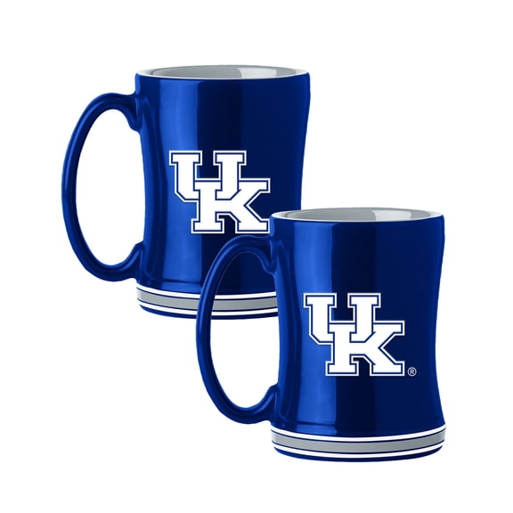 Logo Brands Kentucky Wildcats 14oz Relief Mug Set