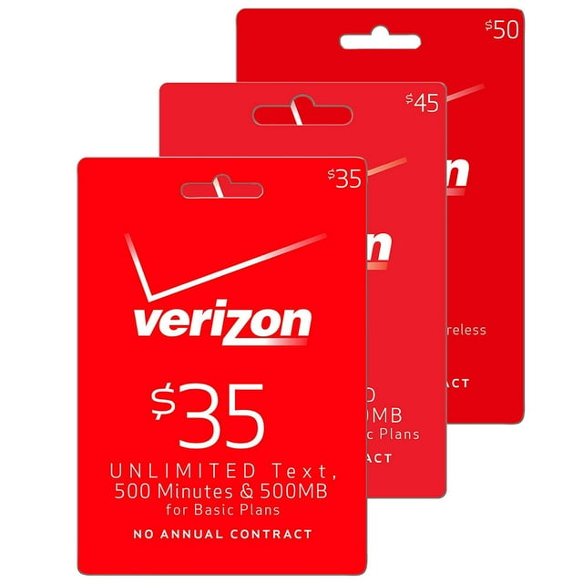 Verizon Wireless Refill Prepaid Airtime eGift Card - Various Amounts (Email Delivery)