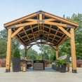 thumbnail image 3 of Backyard Discovery 14' x 12' Cedar Wood Peak Roof Gazebo with PowerPort, 3 of 17