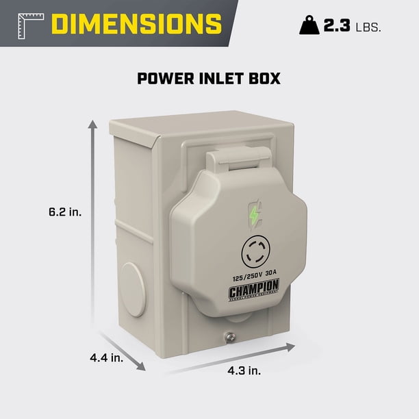 30-Amp Through Wall Generator Kit with Weather-Resistant Power