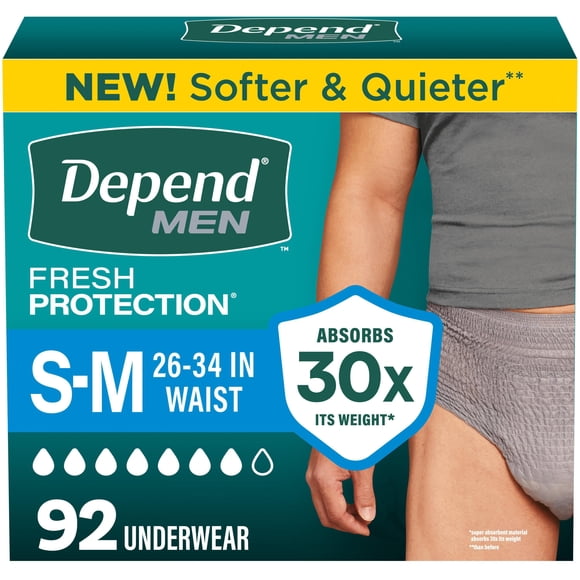 Depend Fresh Protection Incontinence Underwear for Men, Choose Size