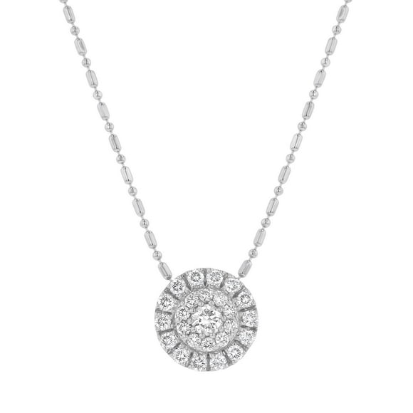 0.50 CT. T.W. Round Halo Diamond Pendant in 14K Gold
