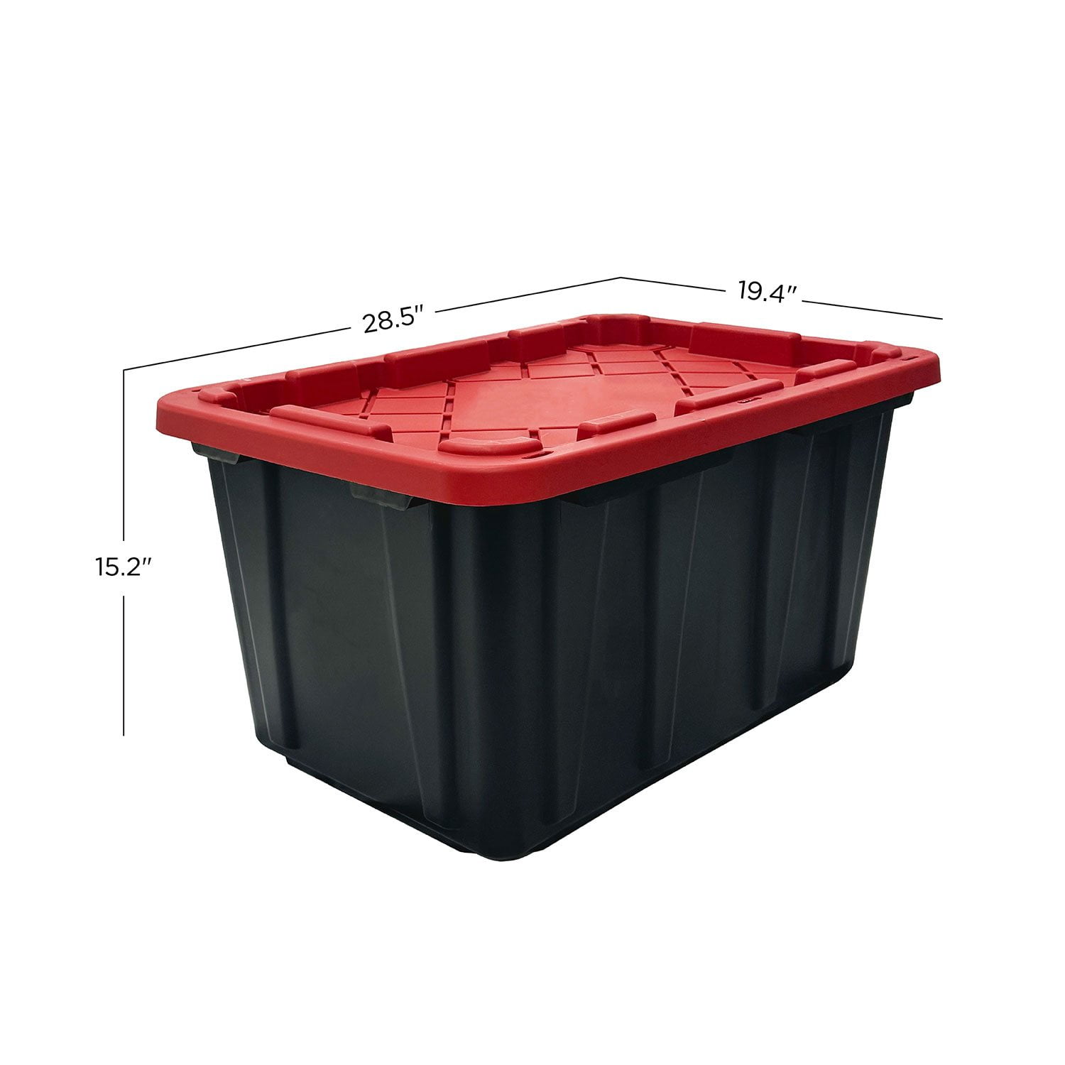 Tough Box 27 Gallon Tall Tote, Black and Red