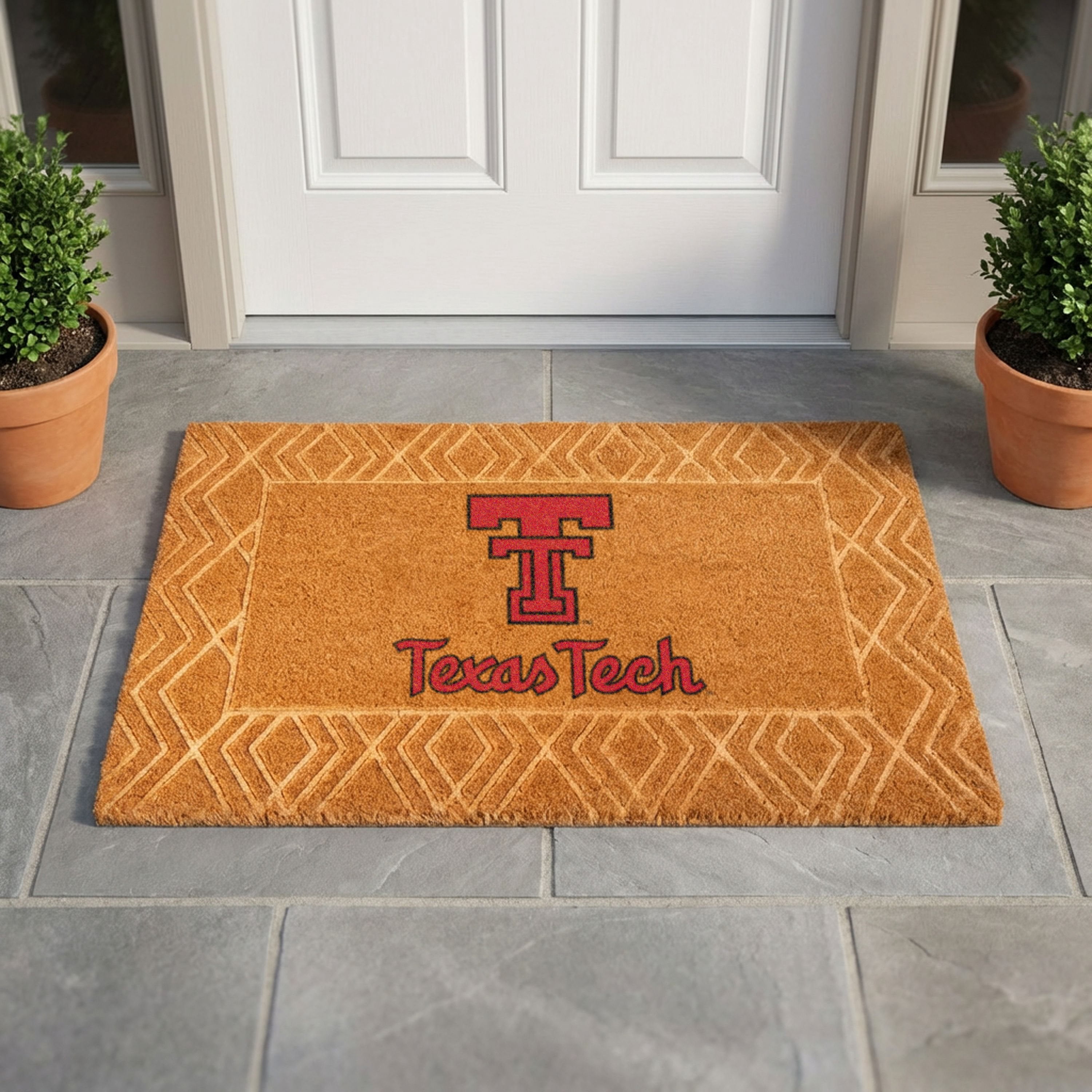  FB TT M size ドット柄 Logo Brands Texas Tech Red Raiders Coir Outdoor Mat - Samsclub.com