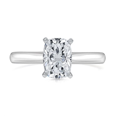 Lab Created Elongated Cushion Cut Diamond Ring