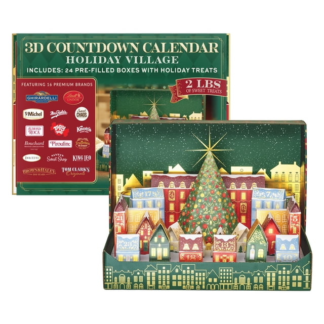 Deluxe 3D Holiday Town Countdown Calendar Display, 35.49 oz