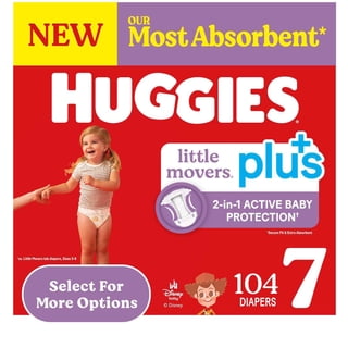 Huggies Little Movers Plus Baby Diapers, Size 3-7