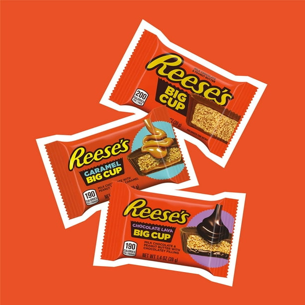 REESE'S Big Cup Assorted Flavored Peanut Butter Cups Candy, 16 pcs