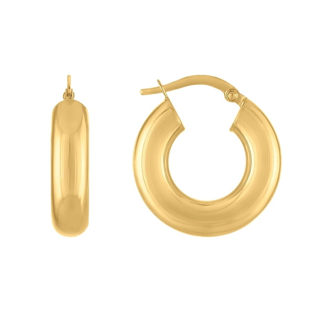 High-Polish Hoop Earrings in 18K Gold