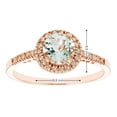 thumbnail image 6 of Round Cut Gemstone & 0.13 CT. T.W. Halo Diamond Ring in 14K Gold, 6 of 6