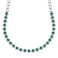 thumbnail image 1 of Lab Created Round Cut Sapphire Necklace in Sterling Silver, 1 of 4