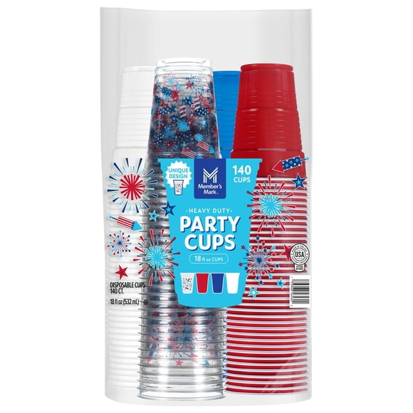 Member's Mark Patriotic Colors Plastic Cups 18 fl. oz., 140 ct.