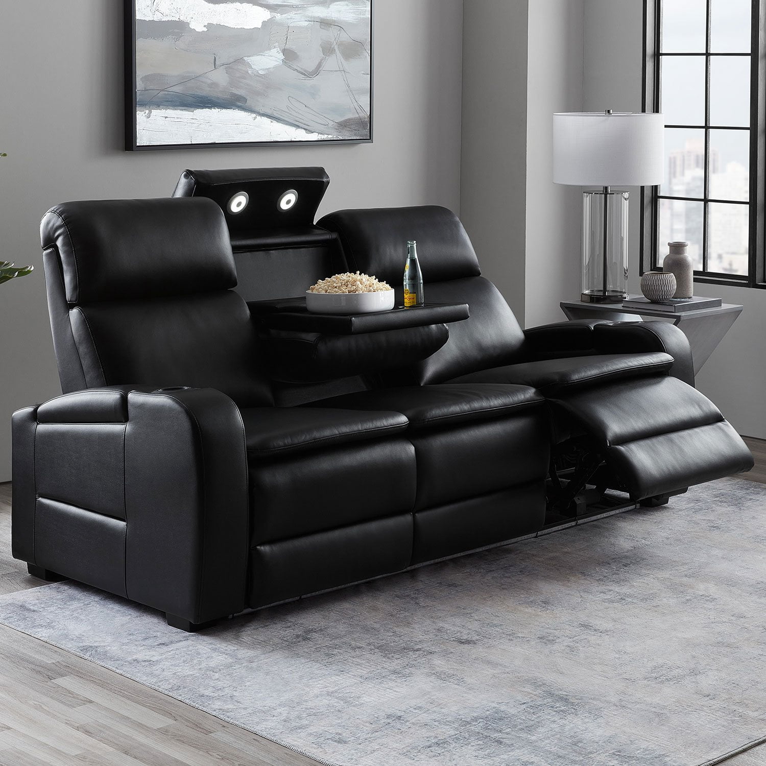 Member's Mark Maxwell Power Reclining Theater Sofa with Drop Table