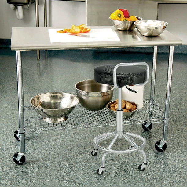 Seville Classics UltraHD Cushioned Pneumatic Work Stool, 18