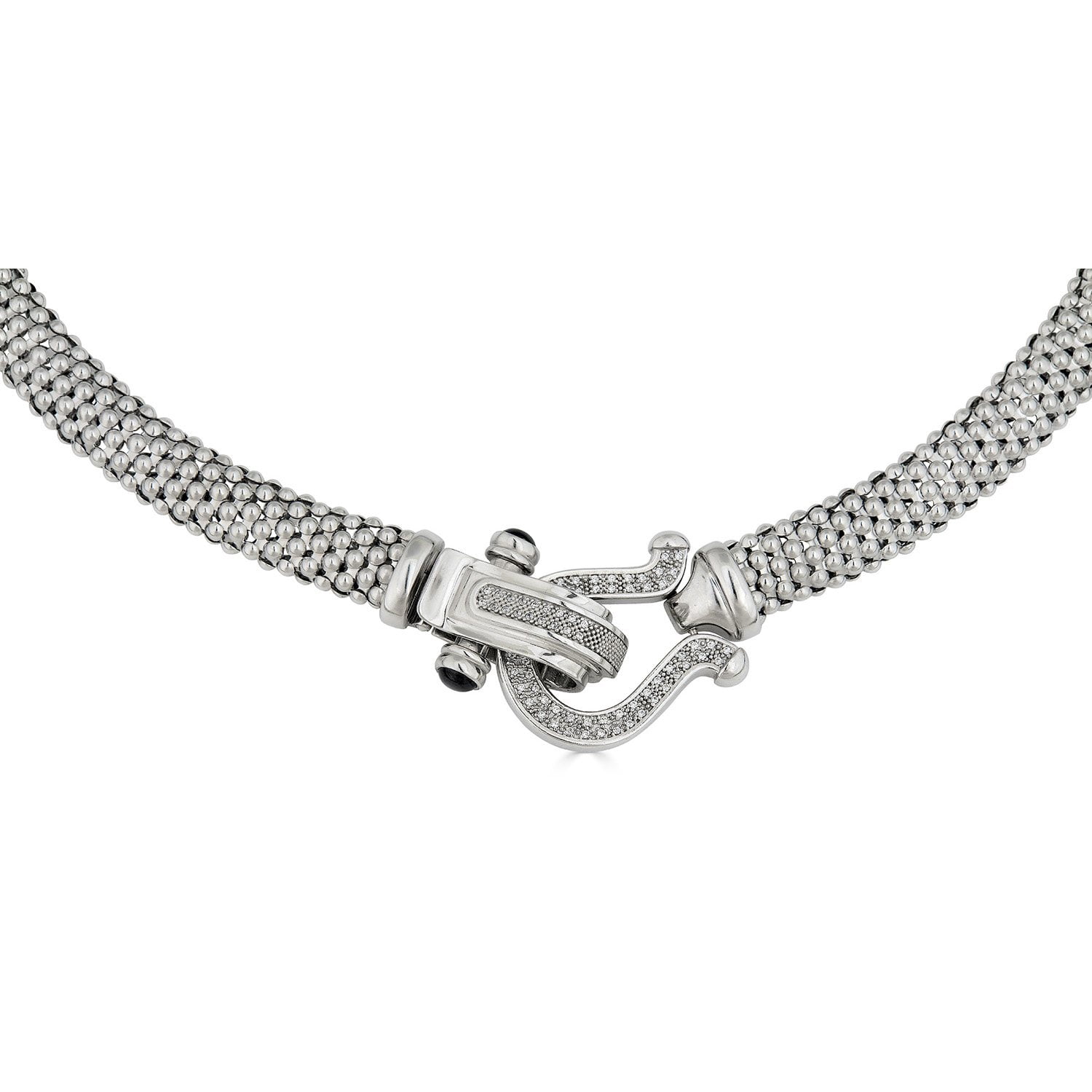 0.35 CT. T.W. Diamond Horseshoe Necklace in Italian Sterling 
