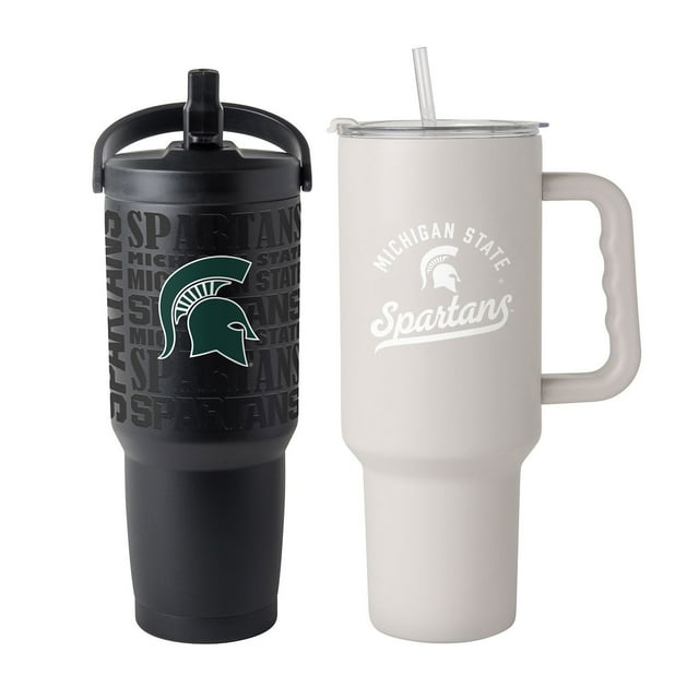 Logo Brands Michigan State Spartans Stainless Steel Tumbler Set
