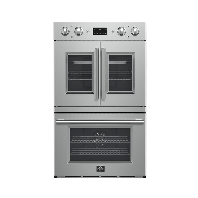 FORNO Asti 30-Inch Double Electric Wall Oven with Upper French Doors
