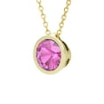 thumbnail image 2 of Round Cut Gemstone Bezel Pendant in 14K Gold, 2 of 6