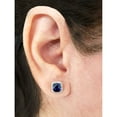 thumbnail image 3 of Cushion Cut Gemstone and 0.15 CT. T.W. Halo Diamond Stud Earrings in 14K Gold, 3 of 4