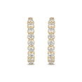 thumbnail image 3 of Round Cut In and Out Diamond Hoop Earrings in 14K Gold, 3 of 7