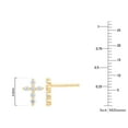 thumbnail image 4 of 0.20 CT. T.W. Round Cut Diamond Cross Stud Earrings in 14K Gold, 4 of 5