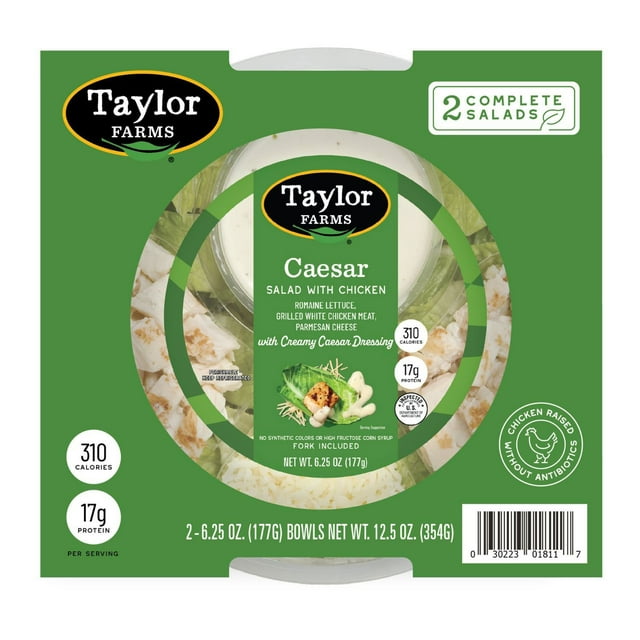 Taylor Farms Caesar Salad with Chicken, 6.25 oz., 2 pk.