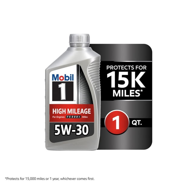 Mobil 1 5W-30 High Mileage Advanced Full Synthetic Motor Oil 6