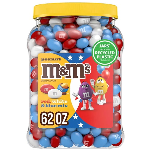 M&M'S Red, White & Blue Patriotic Mix Peanut Milk Chocolate Candy, 62 oz.