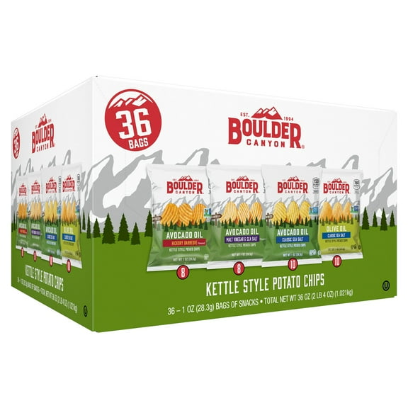 Boulder Canyon Kettle Style Variety Pack Potato Chips, 1 oz., 36 pk.
