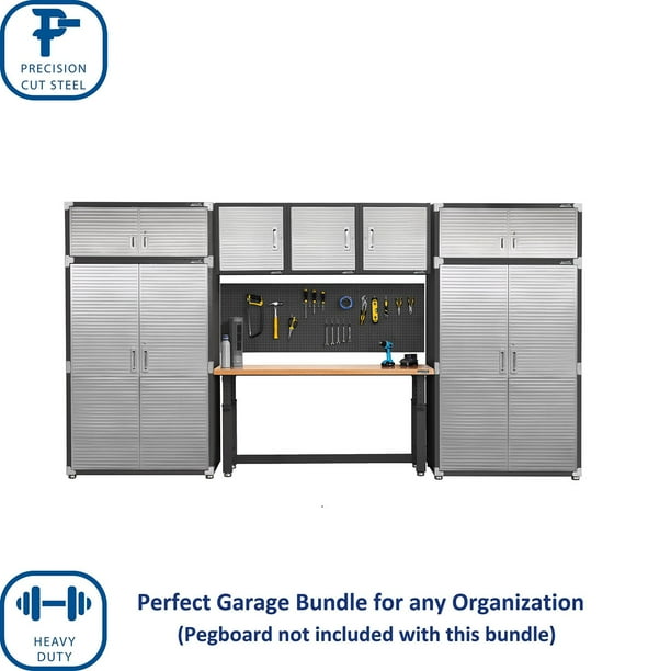 Seville Classics UltraHD 8-Piece Steel Garage Cabinet Storage Set