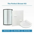thumbnail image 4 of Breeze 34” x 34” x 77” Corner Shower Kit with Frosted Glass, Walls, Base and Hardware, 4 of 21