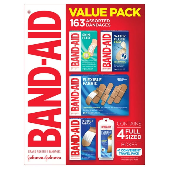 BAND-AID Adhesive Bandages, Variety Pack, 163 ct.
