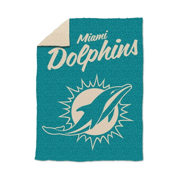 Logo Brands Miami Dolphins Luxe Dreams Throw, 60" x 80"