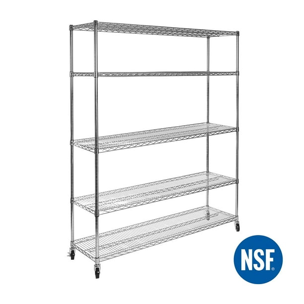 Seville Classics UltraDurable 5-Tier NSF Steel Shelving, 60