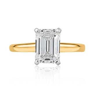Lab Created Emerald Cut Solitaire Diamond Ring