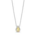 thumbnail image 1 of 0.65 CT. TW Pear Cut Natural Yellow Halo Diamond Pendant in 18K Gold, 1 of 6