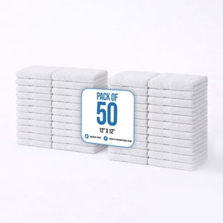 Simpli-Magic Commercial Cotton Quick Dry Wash Towels and Cleaning Cloths, 12" x 12", Multiple Colors, 50pk